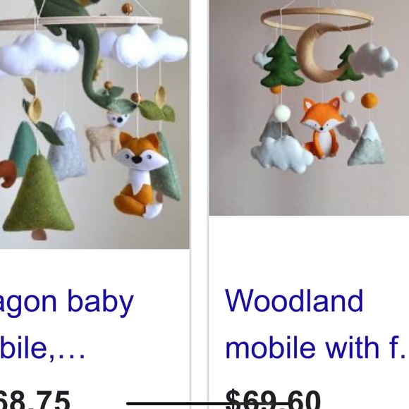 New baby mobile with outdoor mountain animals clouds trees nature infant - Picture 9 of 14